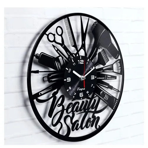salon vinyl clock