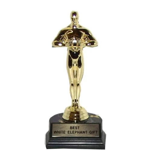 best white elephant gift trophy