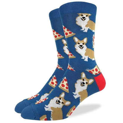 corgi pizza socks mens