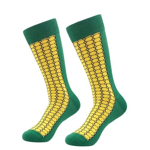 corn pattern socks