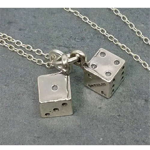 dice charm necklace jewelry