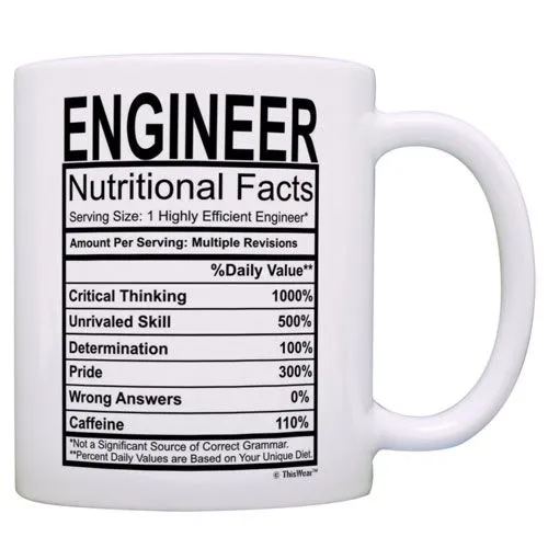 engineering nutritional facts mug