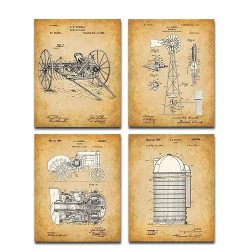 farming patent prints artwork