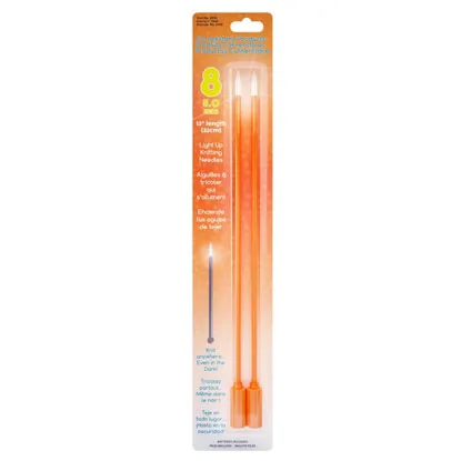 glowing knitting needles