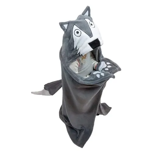 hooded wolf blanket