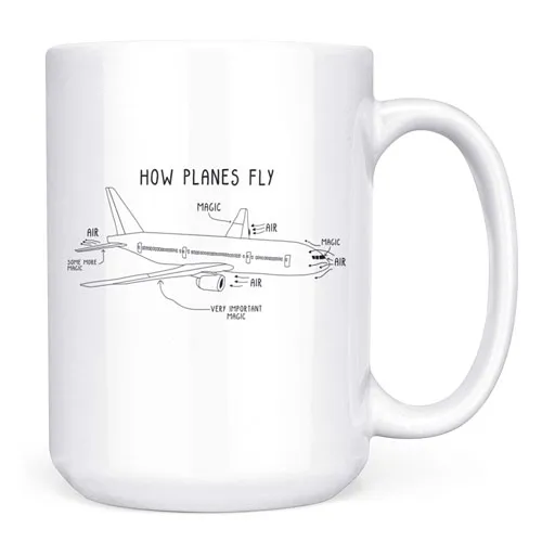 how planes fly coffee mug