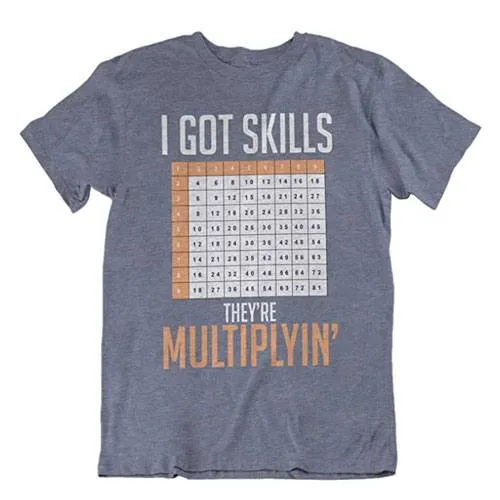 multiplication table t-shirt