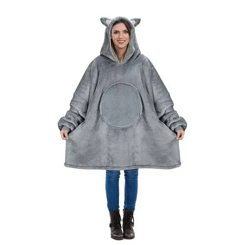 oversized cat sherpa hoodie