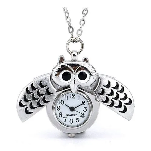 owl clock pendant necklace