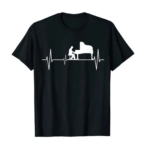 piano player heartbeat tee