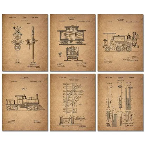 railroad train patent prints