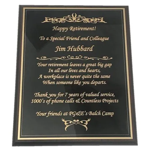 personalized goodbye plaque