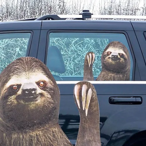 sloth car decal