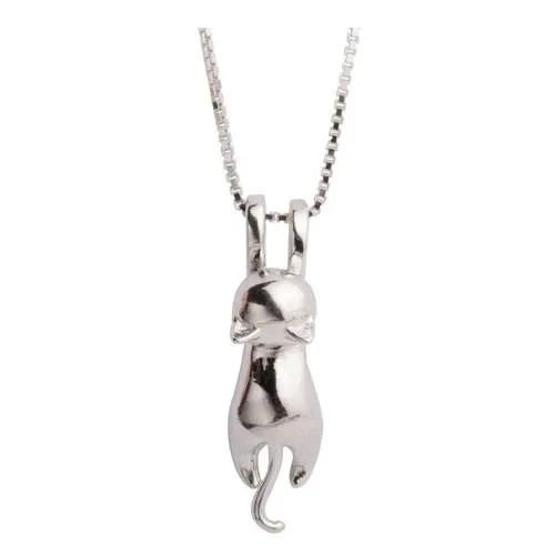 sterling silver cat necklace