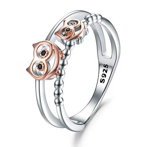 sterling silver owl ring