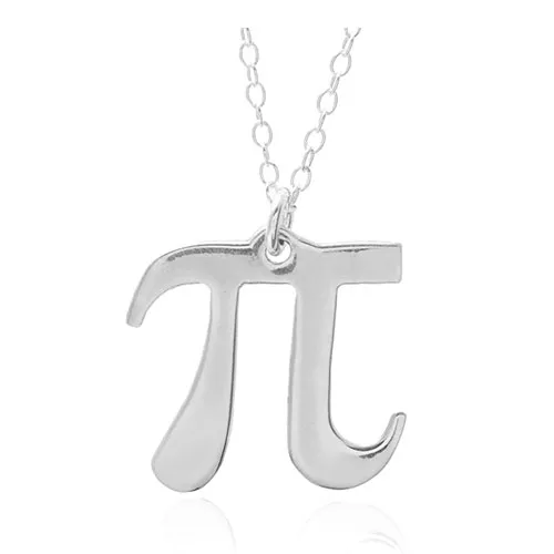 sterling silver pi necklace