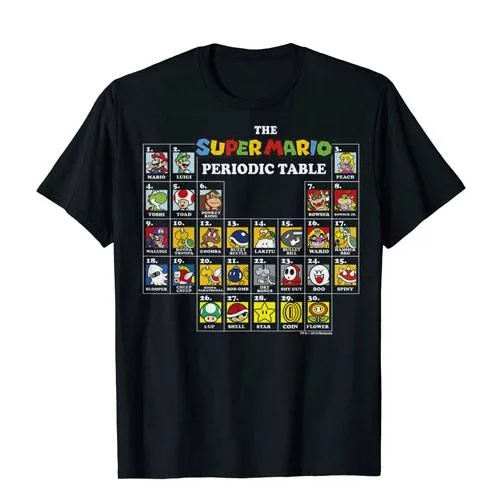 super mario periodic table t-shirt