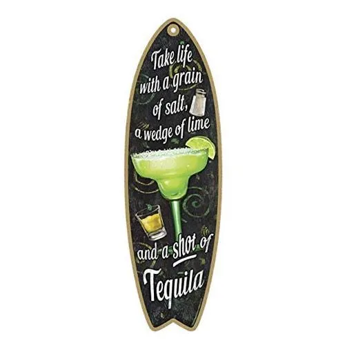 surfboard wooden plaque bar sign