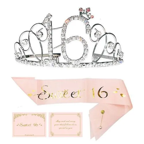 sweet 16 sash tiara gift