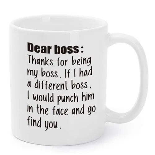 thanks for being my boss mug