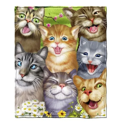 cats soft throw blanket