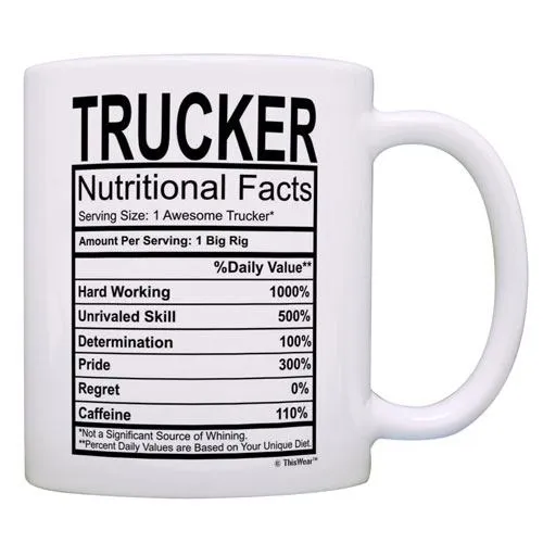 truck nutritional facts mug